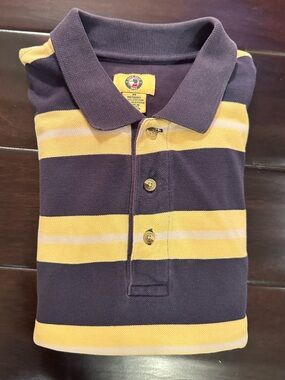 Vintage Duck Head M Striped Polo Shirt in Navy and Yellow